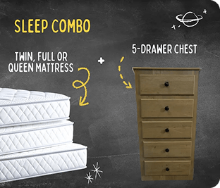 Mattress + 5-Drawer Chest