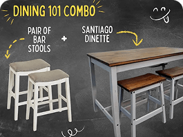 Santiago Dinette + Pair of Bar Stools