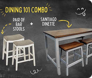 Santiago Dinette + Pair of Bar Stools