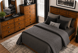 Dulac Black Two-Tone Queen Bed Set