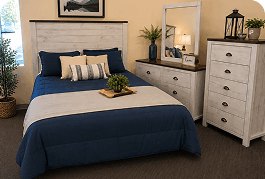 Orleans White Two-Tone Queen Bed Set